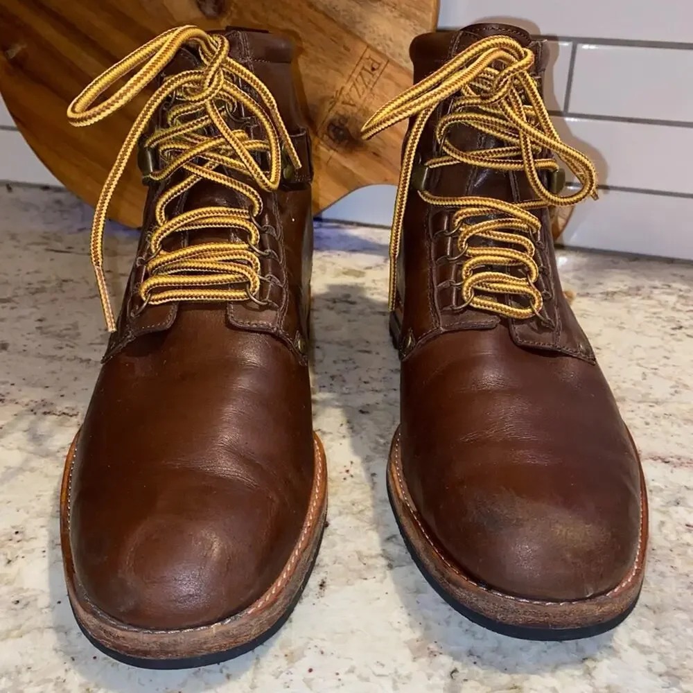 Rachel Comey $400 Mens Burnside Trench Boot Saddle Brown Leather EUC 8 EU41